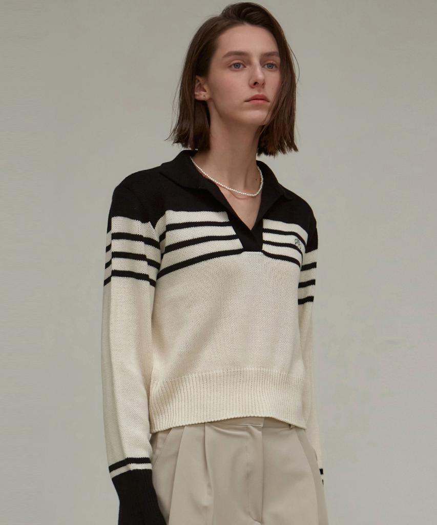 Nigaennikol Classic Open Collar Knit_Black