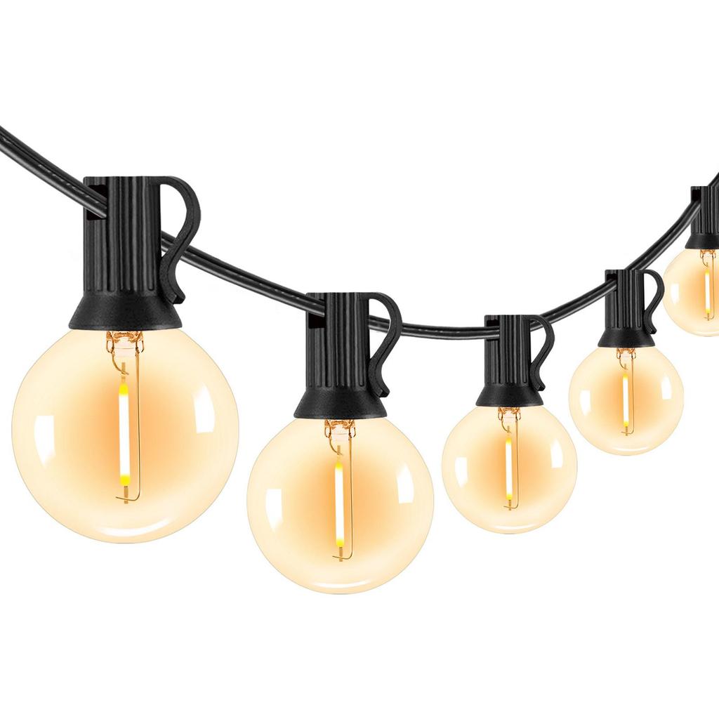 Night Market Retro LED String Lights with E26 G40 Bulbs - Copper Wire, EU/US Standard