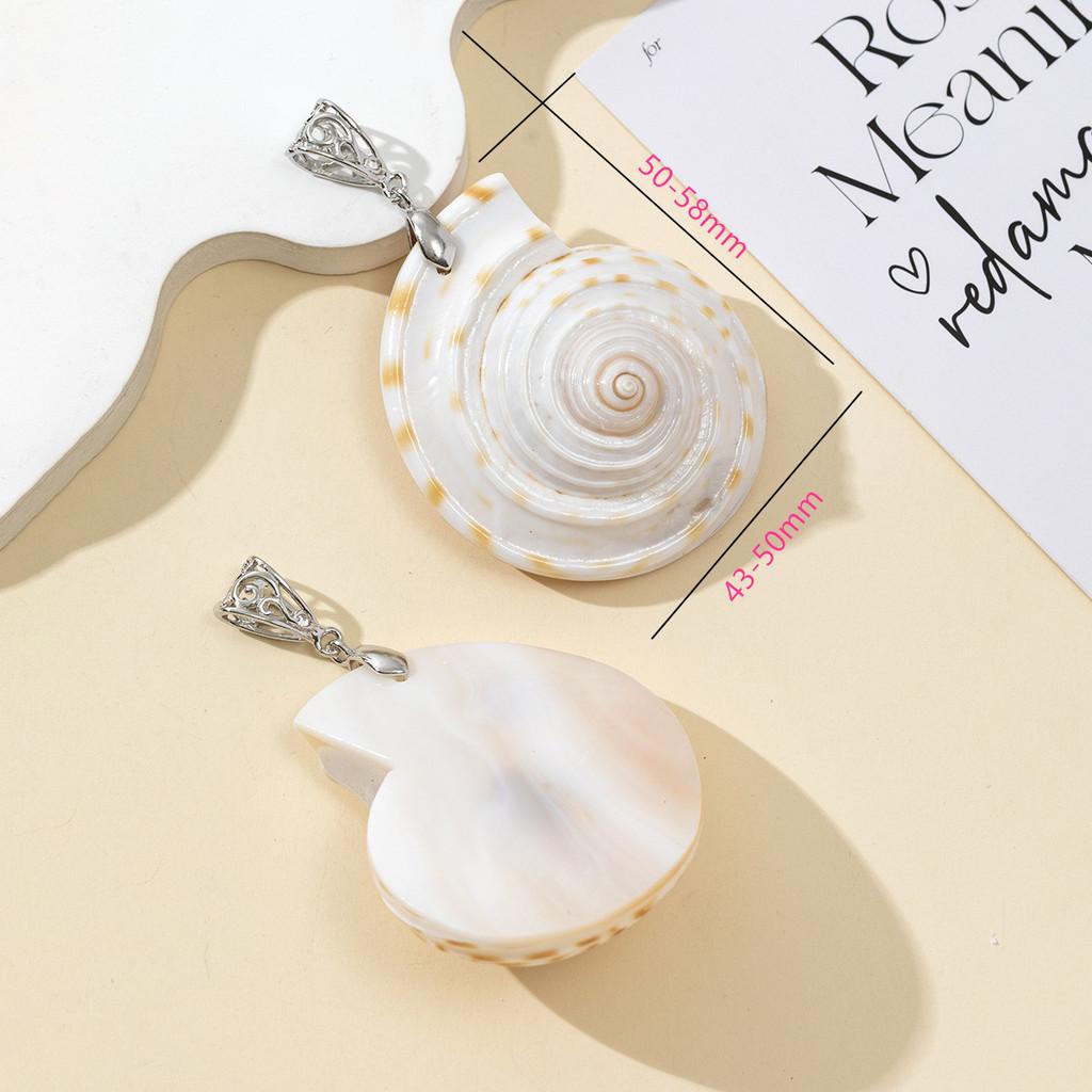 Shell Pendant Necklace Component With Natural Seashell Material For Jewelry Making