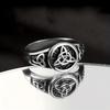 Vintage Celtic Knot Trinity Ring with Inlaid Diamond