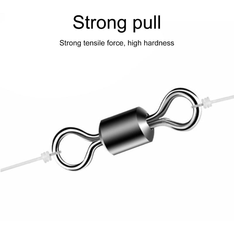 250pcs High Strength Fishing Barrels Swivels Rolling Fishing Tackle Line Connector Swivels Fishing Tackle Tool Enduring