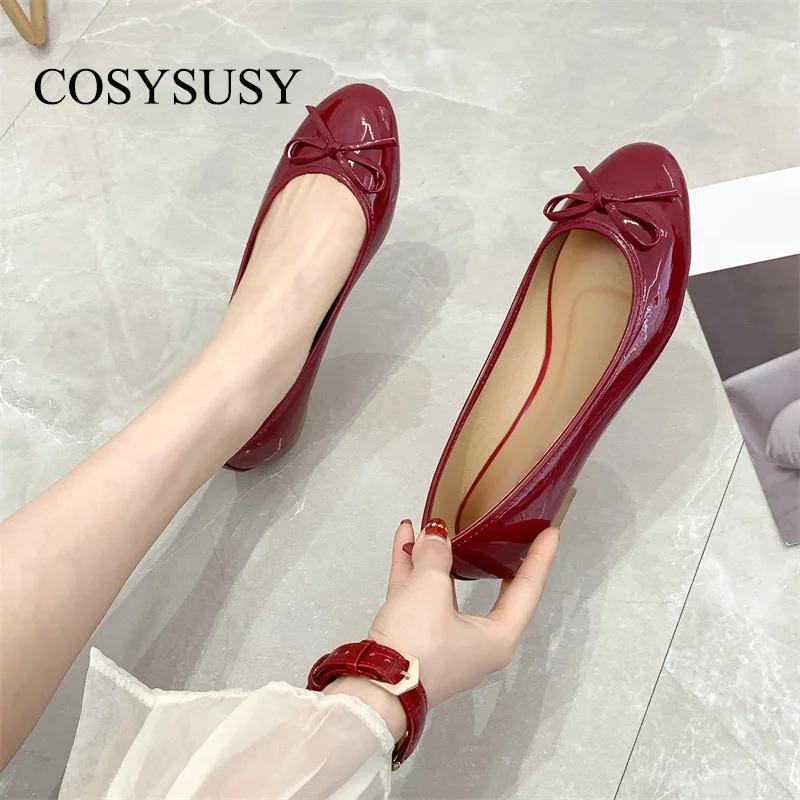 Fashion Women's Round Toe Flat Shoes with Soft Leather 2025 New Butterfly Bow Casual Black Women's Shoes Ballet Style Single Shoes