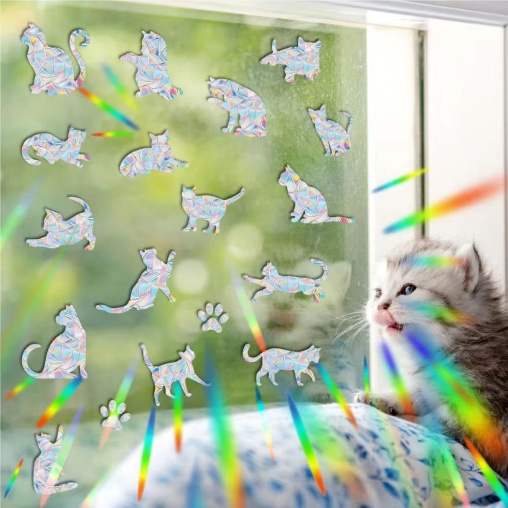 Christmas Windows Rainbow Prism Stickers Rainbow Film for Window Glass Clings Static Removable Suncatcher Decal Sticker