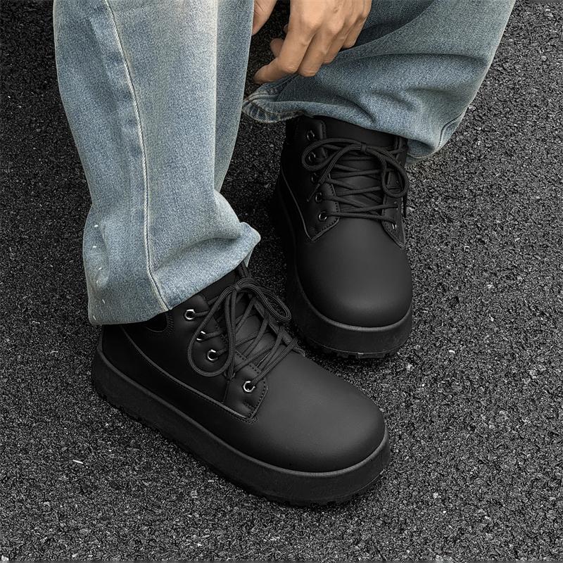 2026 Winter New Versatile Short Boots Outdoor Thick Bottom Thickened Big Head Small Cap Workwear British Style