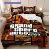 Grand Theft Auto Online Action Adventure Bedding (1 * Duvet Cover + 2 * Pillowcase, Without Core) 2D Flat Christmas Birthday Gift Bedding Set