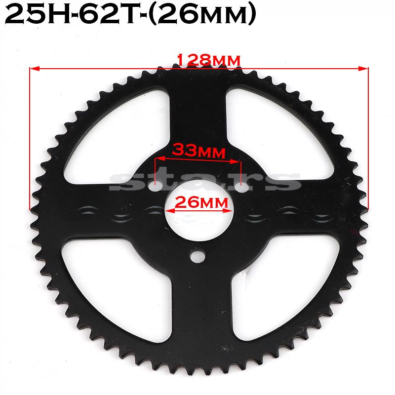 62 64 66 68 70 72 74 76 78T 80T Tooth 25H 26MM Rear Sprocket Mini Moto ATV Quad Dirt Pit Pocket Bike Chopper 47CC 49CC Parts
