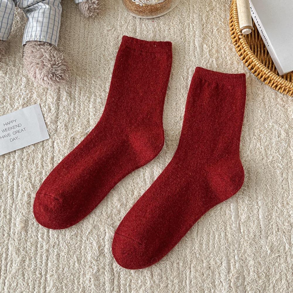 Sweet New Year Christmas Socks Wool Female Hosiery Gift Red Socks  Christmas
