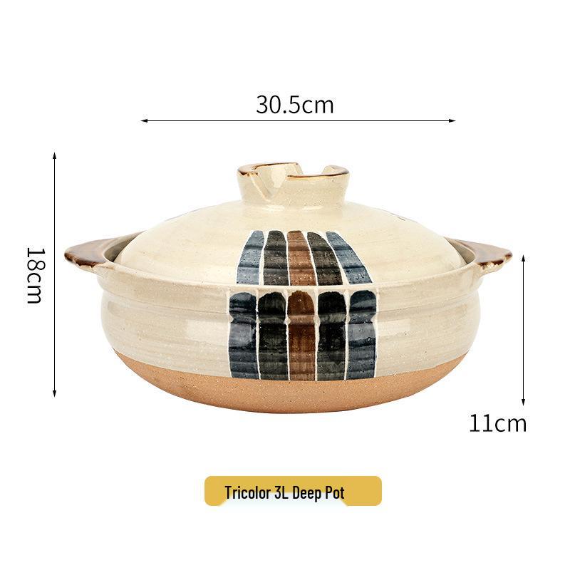 Bao Yi High-Temperature Japanese Ceramic Clay Soup Pot for Gas Stove
