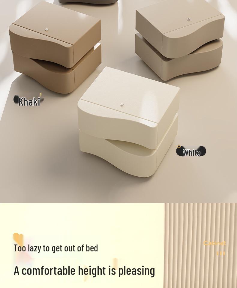 2025 Cream Luxury Bedside Table: Modern, Creative Design for a Stylish Bedroom
