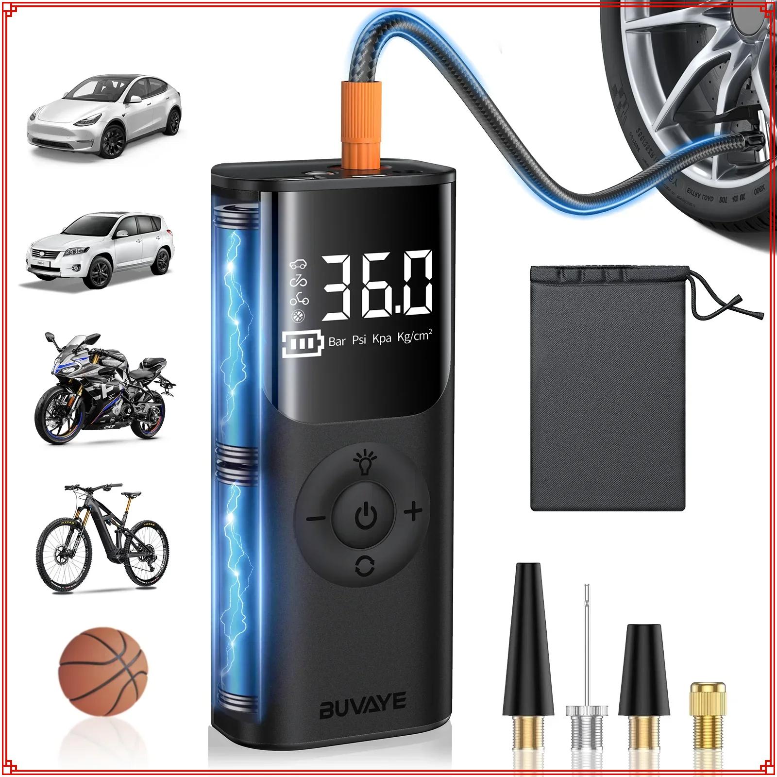 

BUVAYE автомобильный насос для шин портативный автомобильный воздушный компрессор для мотоциклов велосипед лодка накачка шин цифровой авто надувной
