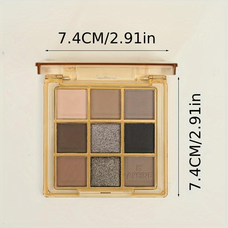 9 Colors Matte Eyeshadow Palette, Earthy Tones with Black and Brown, Waterproof & Sweat-Resistant, Suitable for Cold Light Beige Types