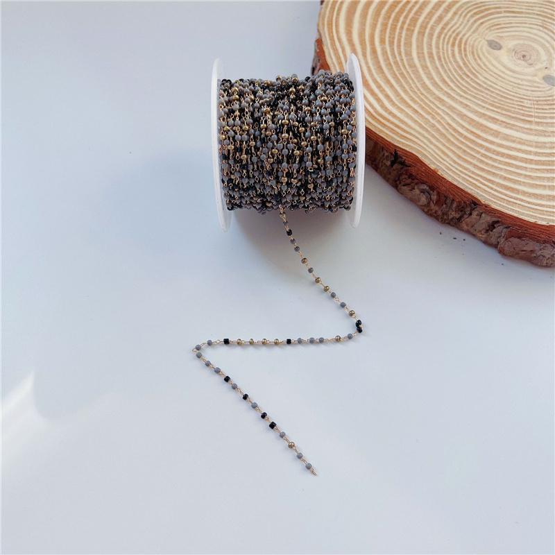 

1meters Glass Crystal Seed Beads Necklace Chains Copper Open Link Bracelet Chains Bulk Lot for Diy Jewelry Making Accessories