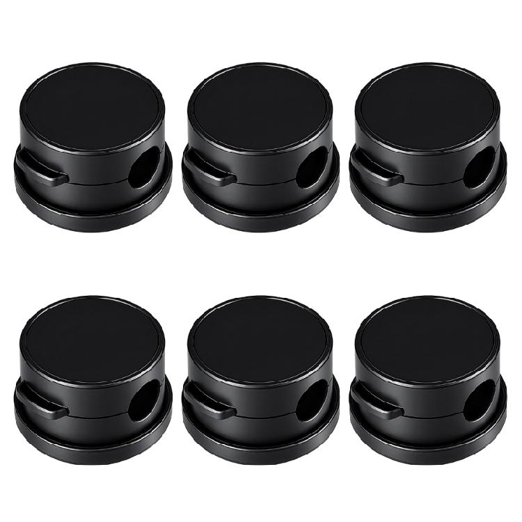 

6Pieces Rotating Cord Organiser Magnetic Cable Keeper Adhesive Desk Cable Clip For Kitchen Appliances Office Supplies чёрный
