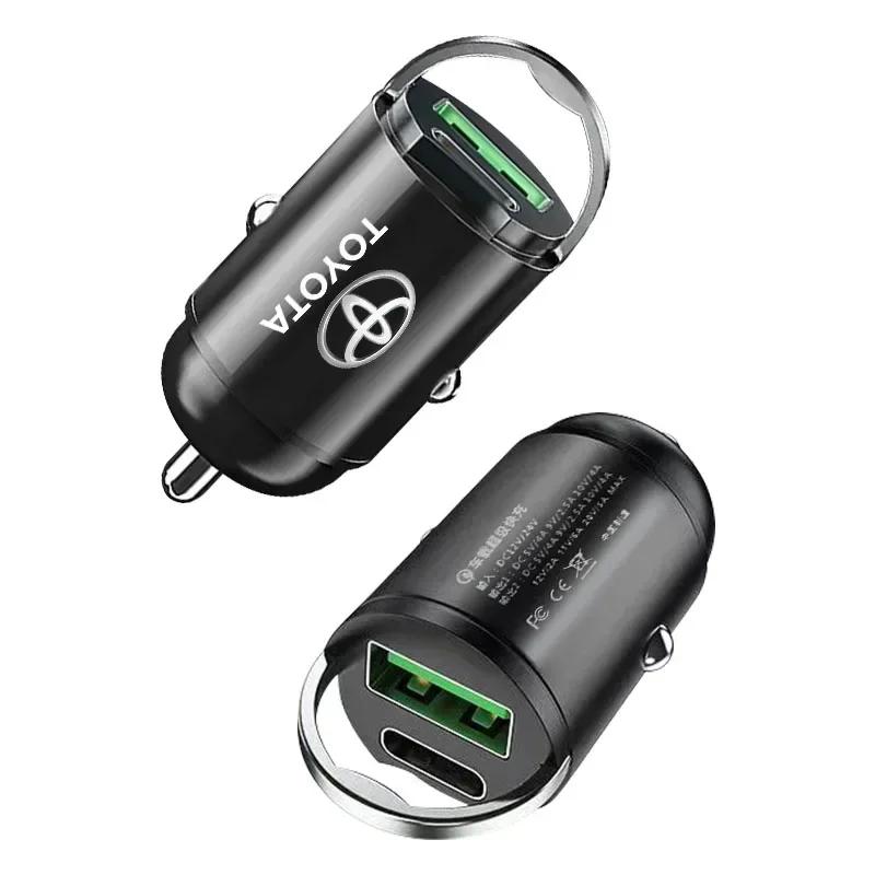 1Pcs 100W/200W Car Charger USB Type-C Fast Charging Adapter For Toyota Camry Corolla Yaris Chr Auris Avensis T25 Car Accessories