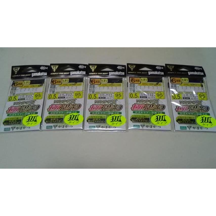 Used Brand new, unopened, Gamakatsu, Smelt King, Gokureshiri 6-needle, Fox size 0/5, set of 5