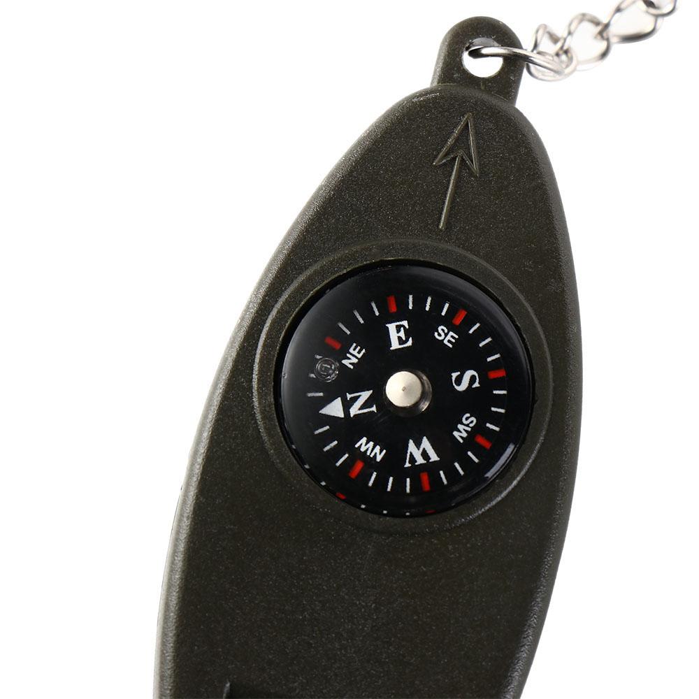 4 in 1 Survival Whistle Compass Outdoor Whistle Portable Keychain Emergency Whistle  Fishing Hiking