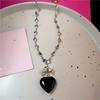 Chic Heart Pendant Necklace Sturdy Alloy Jewelry Elegant Clavicle Chain Perfect For Daily Wear Parties Gifts