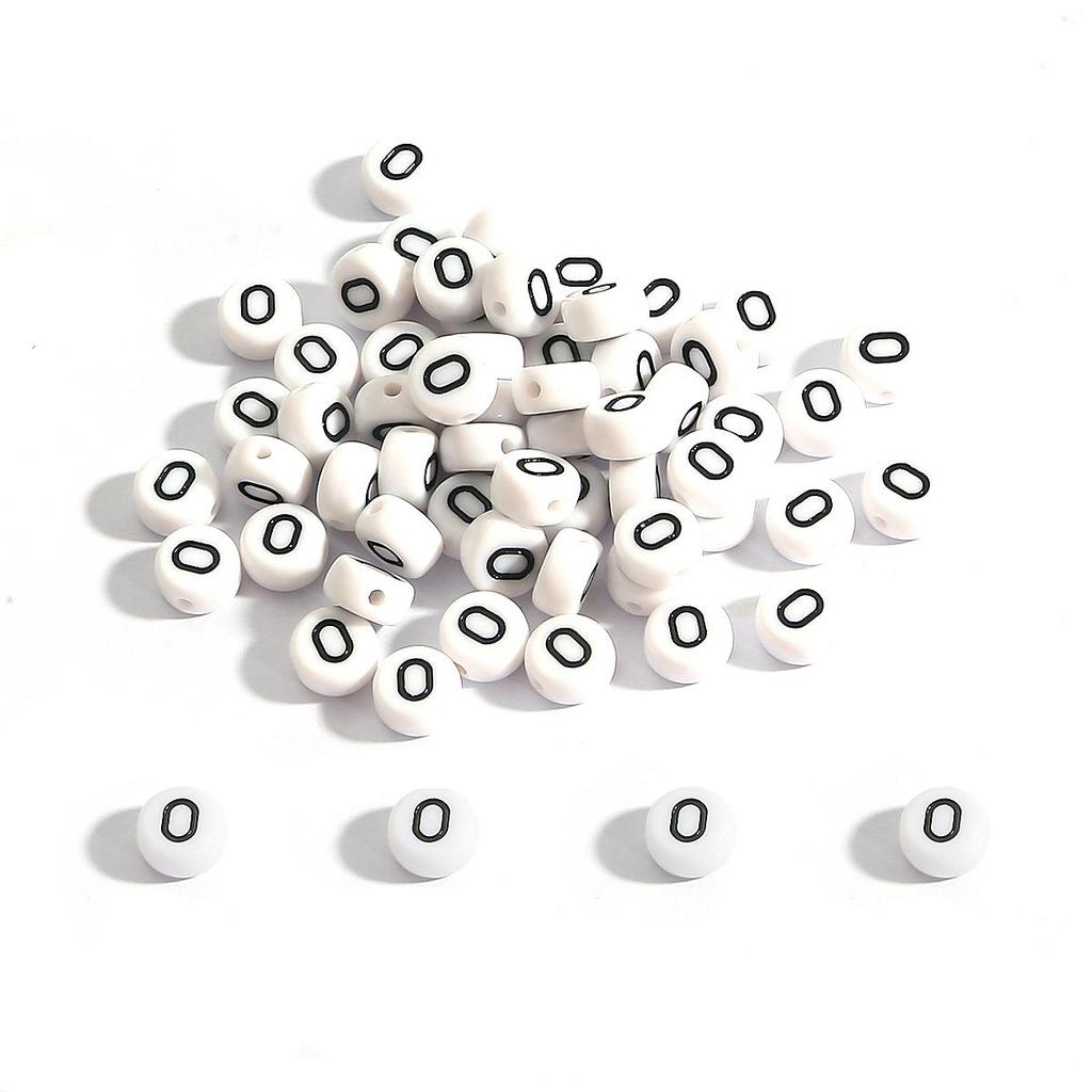 100Pcs Acrylic Letter Round Flat Beads DIY Jewelry Making Accessories