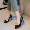 Fashion Stiletto Single Shoes Women's Fashion Round Toe Shallow Mouth Bow Slip Foot Anti-Slip Wear-Resistant High Heels