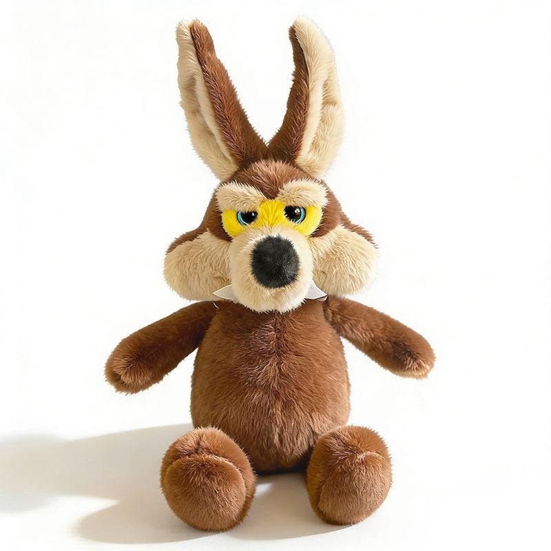 Big Tail Wolf Plush Toy Cute Cartoon Stuffed Animal Funny Doll Companion Gift for Kids Brown 43cm