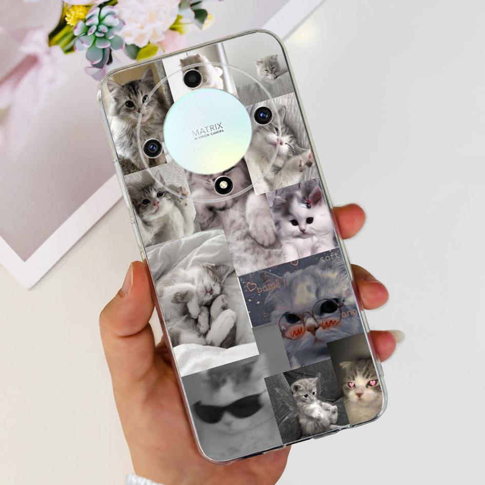 For Honor X9b 5G Case ALI-NX1 Popular Flower Soft Clear Silicon TPU Cover For Honor X9a RMO-NX1 HonorX9 ANY-NX1 Shockproof Funda