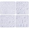 Geometric Earrings Mold Zcargel 4PCS Hollow Geometric Earrings Mold Casting Silicone Earring Resin Molds DIY Earring Mold for Jewelry Pendants