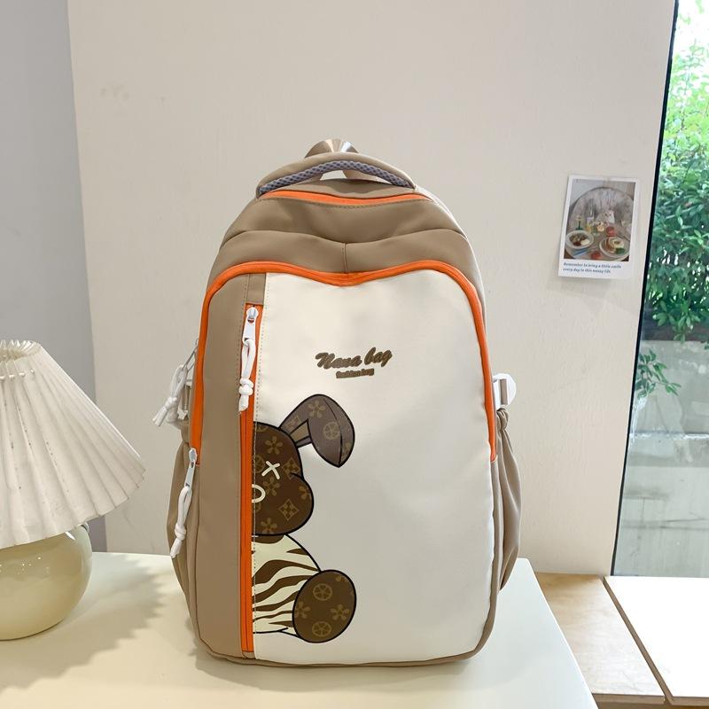 

High-value backpack High school large-capacity backpack Female primary school students Grades 3-6 Middle school students ins multi-compartment scho single pack хаки