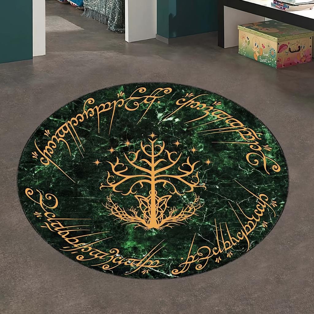 1pc, Lord Of The Rings Pattern Soft, Non Slip, And Dirt Resistant Floor Mat for Living Room And Kitchen Supplies