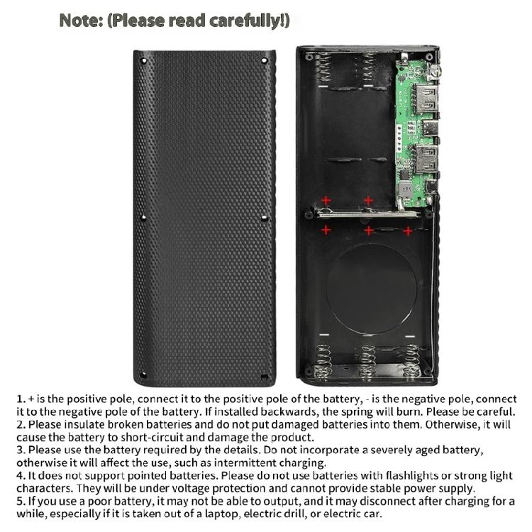 Interchangeable 5x21700 Battery Charging Case Quick Charging Capability LED Power Suitable for Various Device Support
