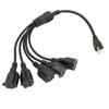 3 Prong 1 to 5 Outlet Power Cord Heavy Duty 16AWG 18AWG 5 Way Power Cord Splitter for Computer LED Stage Light