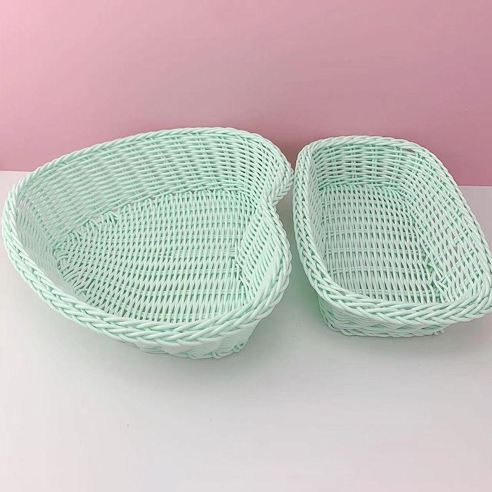 Kunststoff Weidenkorb Herzform Aufbewahrungskorb Neuer Imitations Rattan Korb Obstauslage