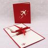 3D Pop Up Airplane Greeting Card, Creative Laser Cut Plane Postcard for Birthday, Retirement & Pilots