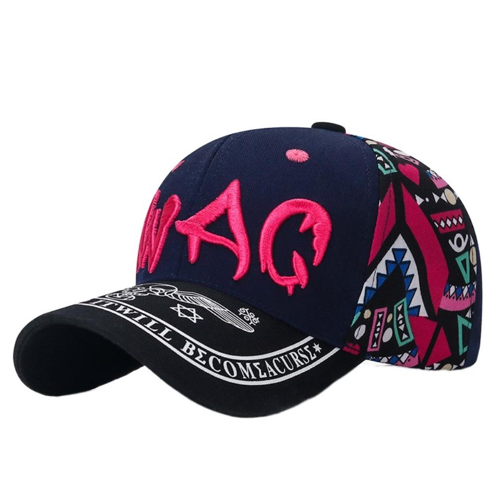 

Letter Sunscreen Sun Hat Embroidery Peaked Cap Simple Hip Hop Baseball Cap Sports темно-синий