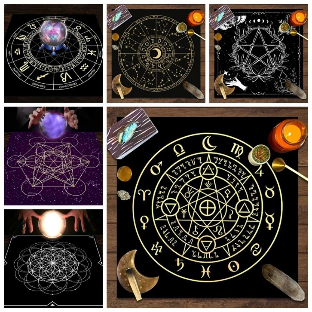 75cmx75cm Altar Cloth Flower Branches Reading Cover Durable Astrology Tablecloth Witchcraft Props