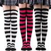 Warme Streifenstrümpfe Gestrickte Überknie-Socken Harajuku-Stil Cosplay-Socken Weihnachtsgeschenk