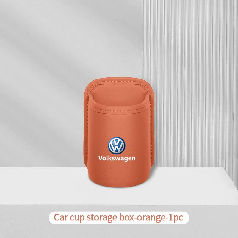 

2026 Hot For Volkswagen VW Leather Car Door Side Water Cup Holder Interior Storage Box for Volkswagen Golf Bora Jetta Beetle Sci