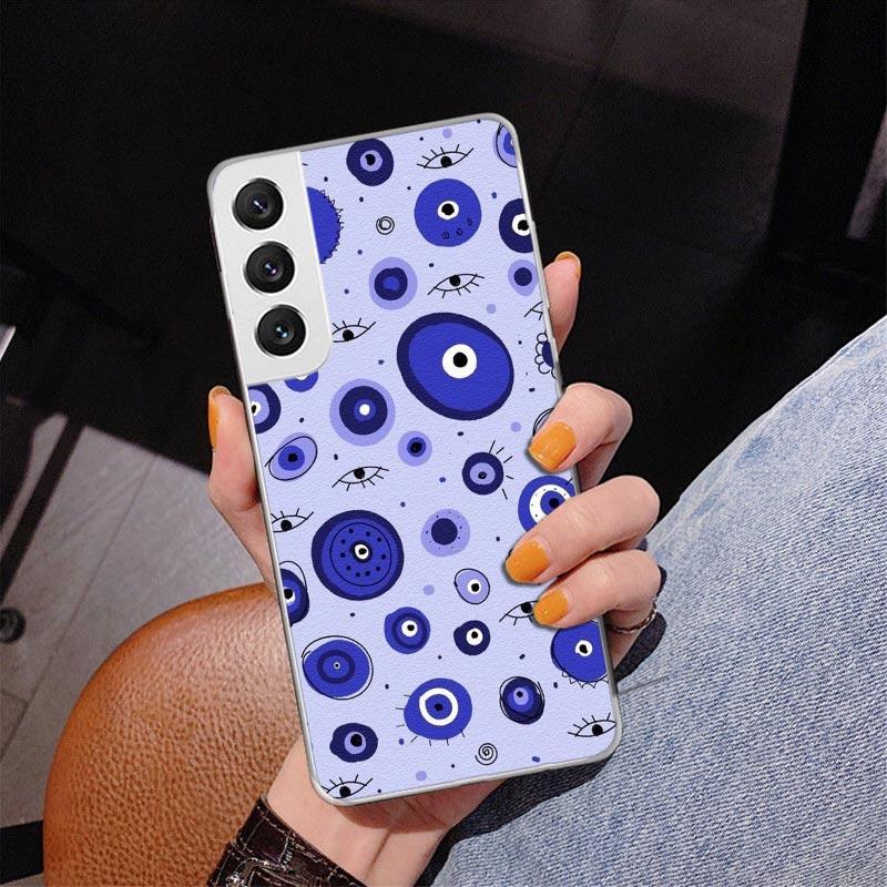 Glücksbringer Blauer Böser Blick Handyhülle für Samsung Galaxy S26 S25 Edge S23 S24 Ultra S22 Plus S21 S20 FE Einzigartige Abdeckung Weiche Hülle Galaxy
