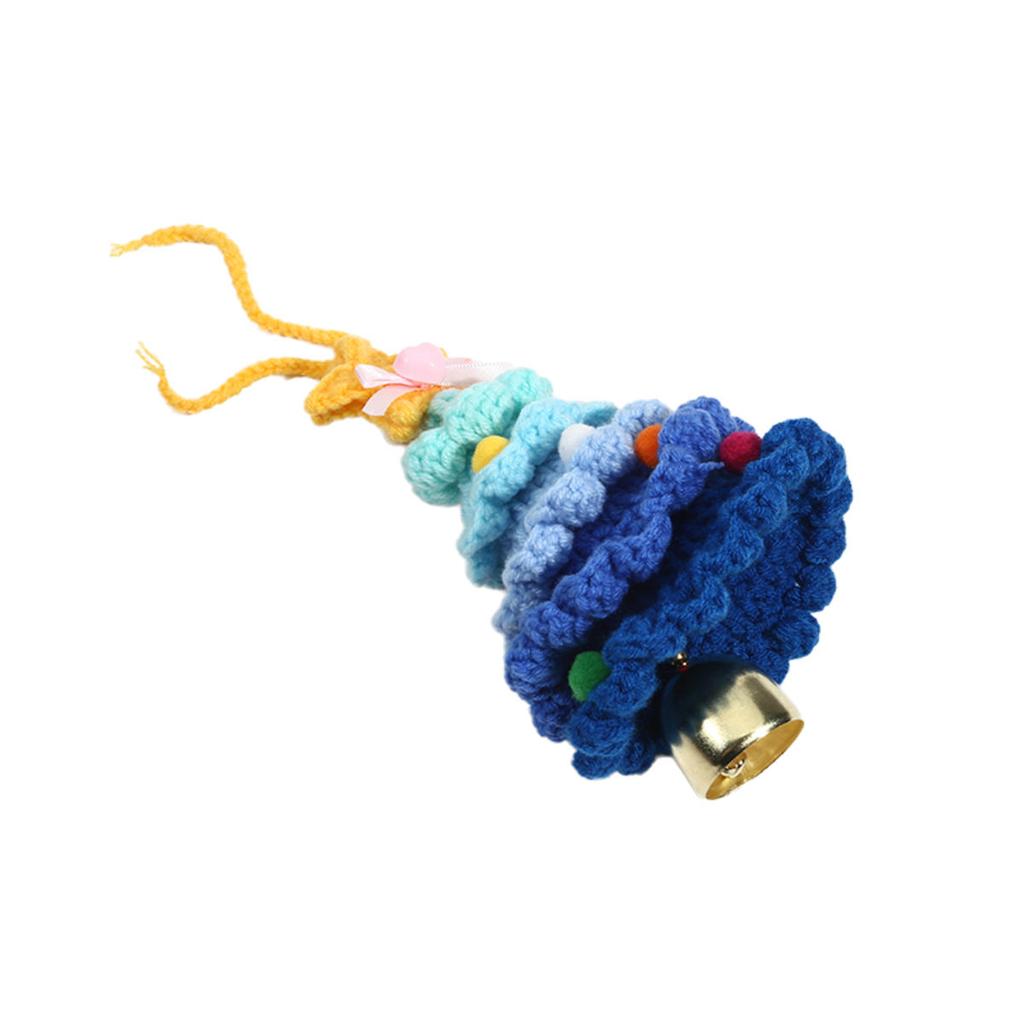 Yarn Crochet Christmas Tree Bell Pendant for ChristmasYear Carnival Party Homeschool Bar KTV Car Decoration Gifts