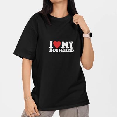 T-shirt J'aime Mon Petit Ami Cadeau Mignon Saint-Valentin Petite Amie T-shirt Couple