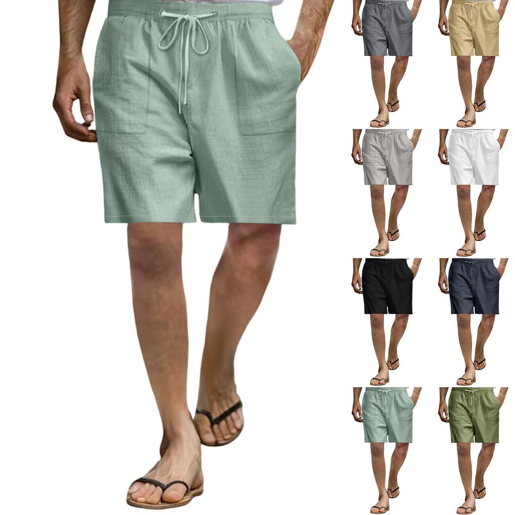 Men'S Straight Work Pants Fashionable And Casual Drawstring Shorts