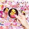 50 Pink Duck Cute Stickers Children's DIY Laptop Skateboard Guitar Laptop Waterproof Stickers