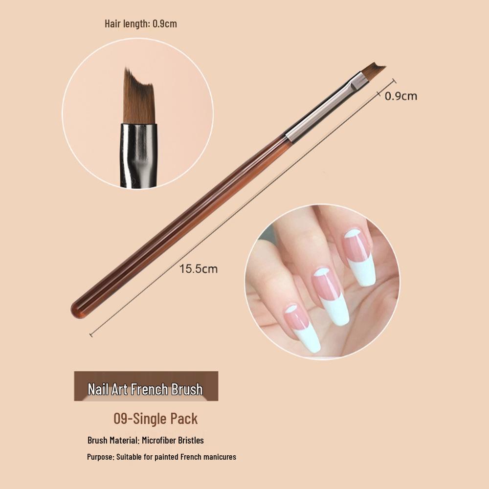Ice Transparent Japanese Gray Nail Art Brush Set for Liner, Drawing, Flowers, and Gradient Gel