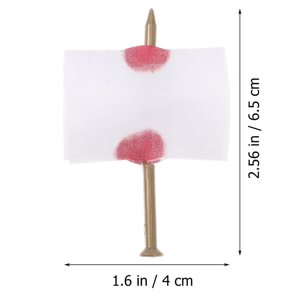 2Pcs Halloween Trick Scary Fake Nail Through Finger Prank Prop Magic Toy Funny Bloody Nail Bandage Novelty Gags & Practical Joke