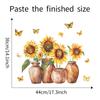 Hand-Painted Sunflower Butterfly Static Cling UV Window Sticker for Glass Door Window Home Decoration