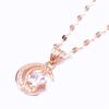 Exquisite Russian 585 Purple Gold Inlaid Zircon Star Moon Pendant Rose Gold-Plated Versatile Exquisite Collarbone Chain