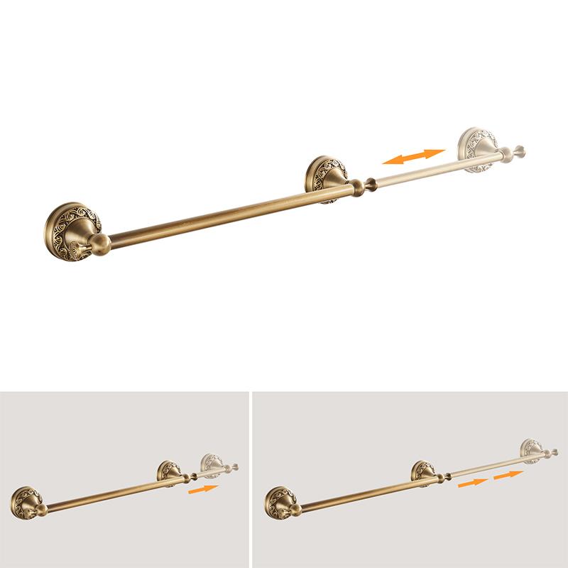 

Bronze Brass Antique Towel Bar,Adjustable Towel Holder Rod Brass Bathroom Accessories Expandable 16 to 27Inch Vintage ELF24SS