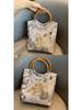 Chinese Jacquard Retro Clutch: Women's Bamboo Joint Wedding Handbag In National Hanfu Style