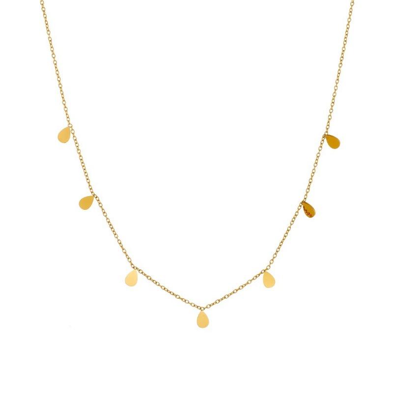 Gold Plated Teardrop Charm Choker Necklace
