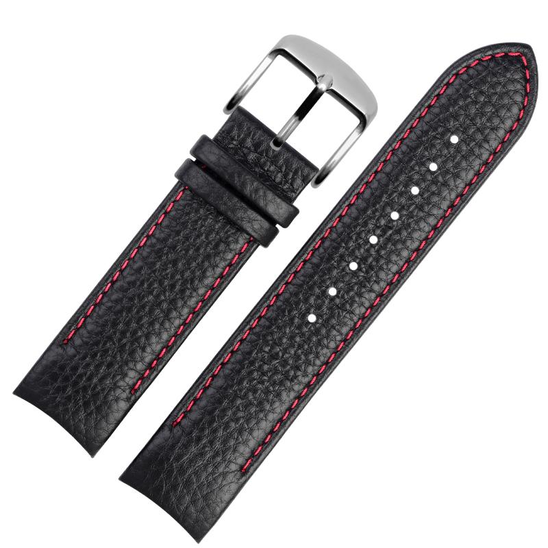 22mm Gebogenes Echtleder Uhrenarmband Für C-asio EQB-800BL EQB-501 EQB-900 EDIFICE/EQB-500 Wasserdichtes Gummi Uhrenarmband Herren