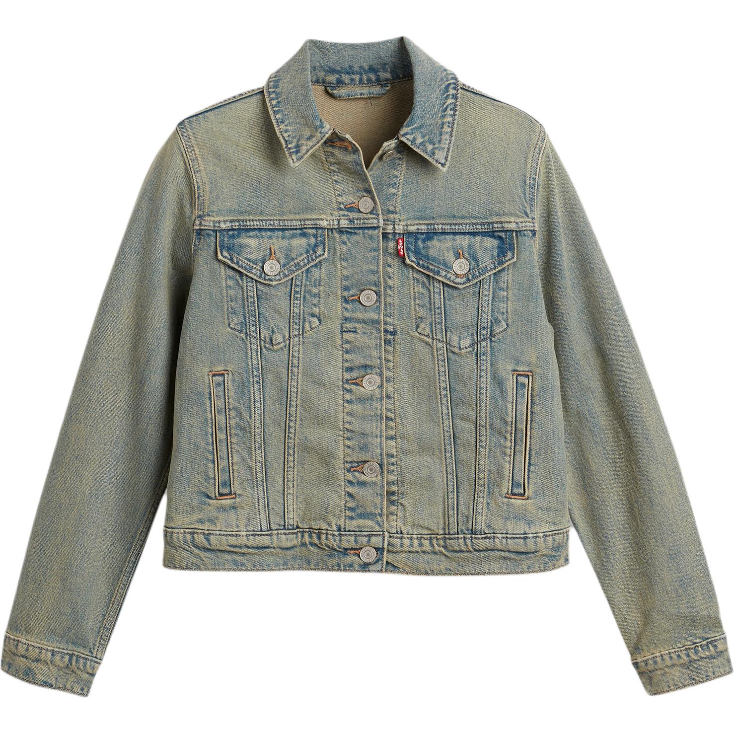 

Джинсовая куртка Levis Slim Винтажная стирка Модная Универсальная Удобная Трендовая Короткая Женские куртки 005R4-0000 XS